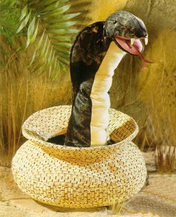 Folkmanis Stuffed Cobra in Basket