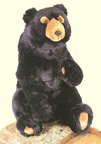 Stuffed Plush Sitting Black Bear