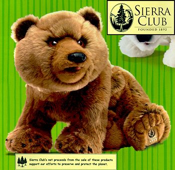 Folkmanis Sierra Club Stuffed Plush Grizzly Bear