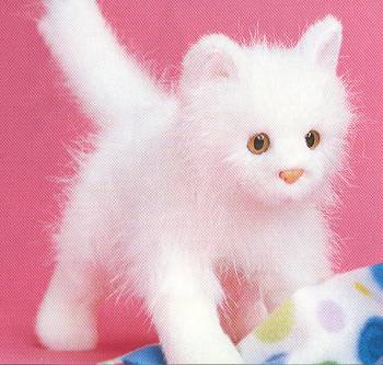 white stuffed kitten