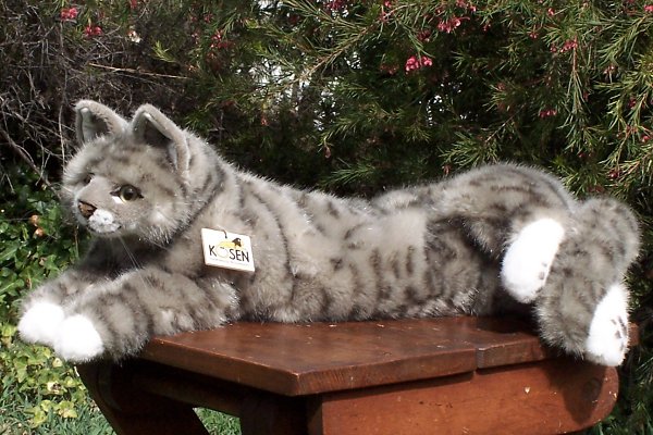 Kosen Plush Grey Tabby Cat Stuffed Animal