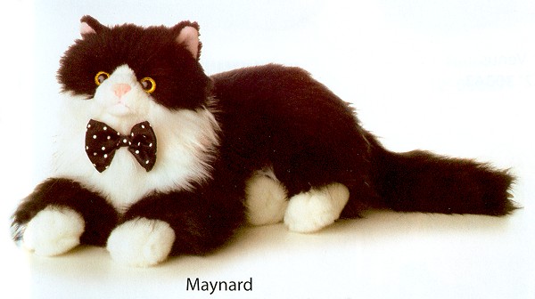 black and white stuffed animal cat