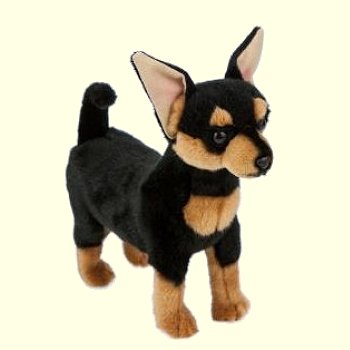 black and tan stuffed dog