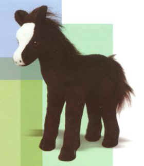 large stuffed black horse