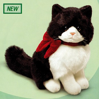 Misty Stuffed Plush Black and White Kitten from Russ