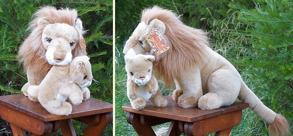 Stuffed Plush Lion and Cub