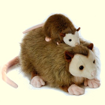 Aurora Stuffed Plush Opossum Mom & Baby