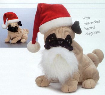 Stuffed Plush Zeus Holiday Pug