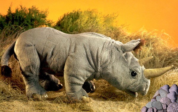 Folkmanis Stuffed Plush Rhinoceros Handpuppet