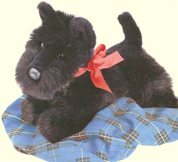 Stuffed Plush Black Scottish Terrier Dog