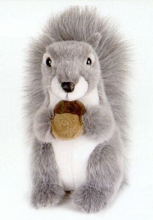 Stuffed Plush Gray Squirrel With Acorn