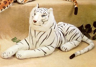 large stuffed white tiger