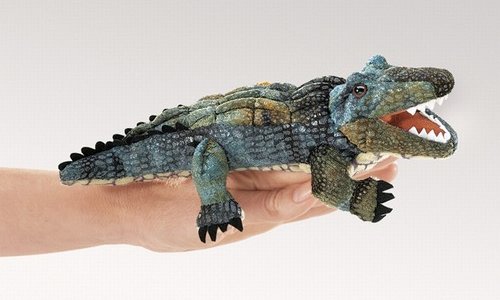 Folkmanis Stuffed Plush Mini Alligator Hand Puppet