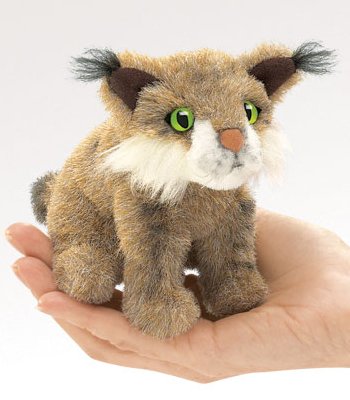 Folkmanis Stuffed Plush Mini Bobcat Finger Puppet