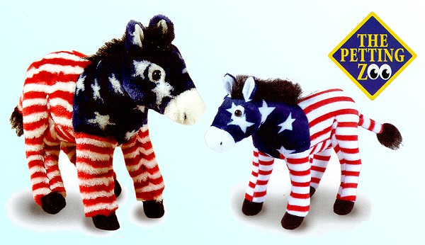 Stuffed Plush Patriotic Donkeys