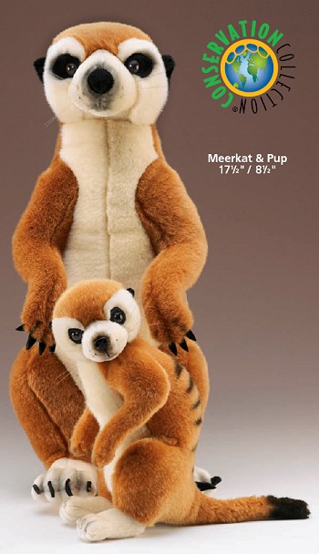 Wildlife Artists Stuffed Plush Meerkat and Pup