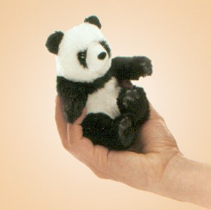 Folkmanis Stuffed Plush Mini Panda Finger Puppet