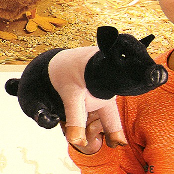 Folkmanis Stuffed Plush Mini Hampshire Pig