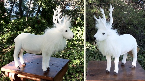Hansa White Reindeer Stuffed Animal