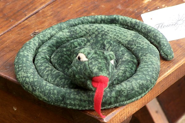 Flower Factory Stuffed Plush Green Snake