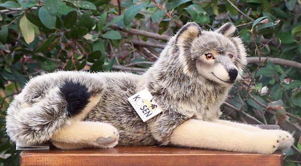 Kosen European Plush Lying Wolf Made in Germany